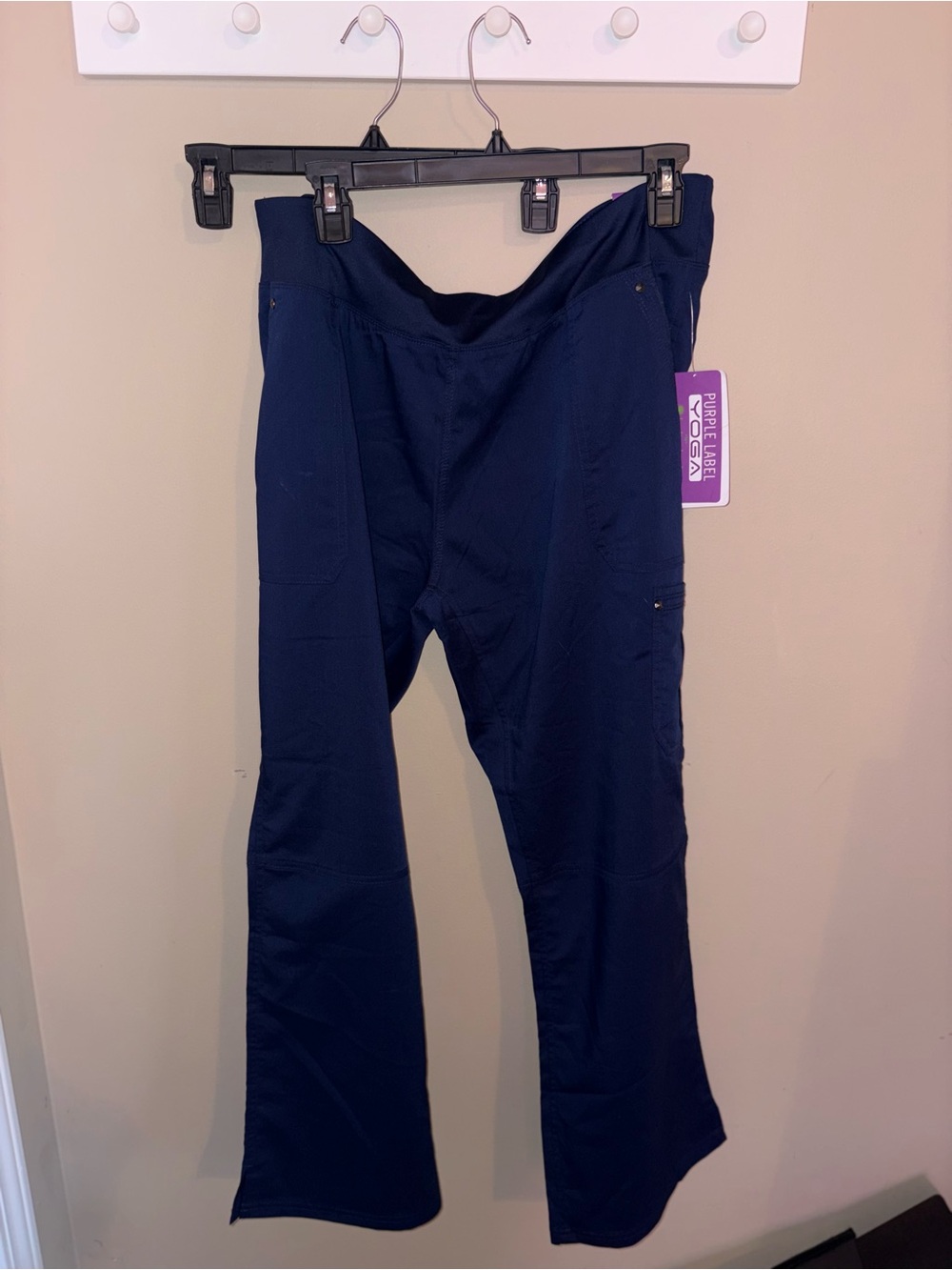 Purple Label Yoga Navy Women's Stretch Flare Pants